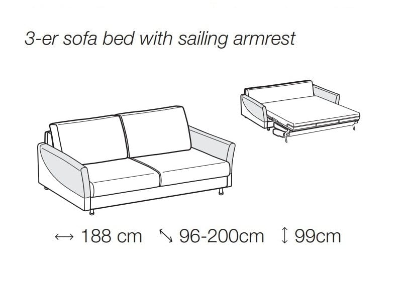 LeComfort Divano Letto 3 posti Malvi Beige