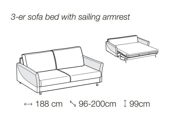 LeComfort Divano Letto 3 posti Malvi Beige