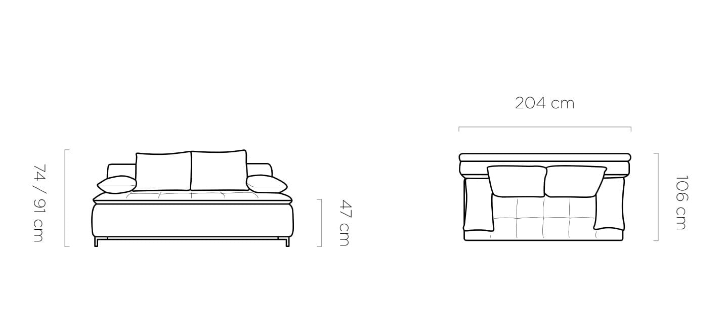 Wersal Divano Letto 3 posti Sweetest Grigio