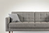 Serhat Divano letto con contenitore, imbottito in tessuto 3 posti Dallas Grey K1, l214xL84xH86 cm