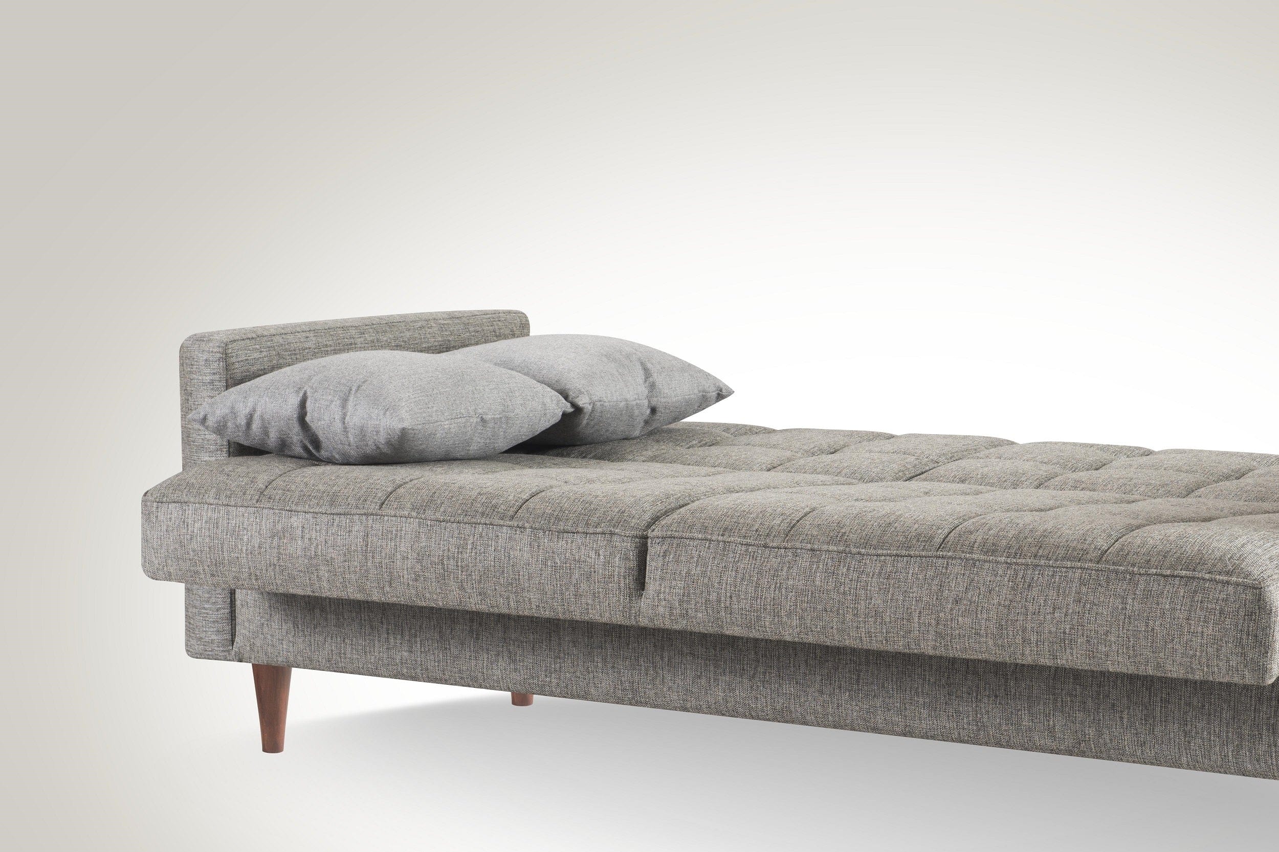 Serhat Divano letto con contenitore, imbottito in tessuto 3 posti Dallas Grey K1, l214xL84xH86 cm