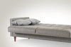 Serhat Divano letto con contenitore, imbottito in tessuto 3 posti Dallas Grey K1, l214xL84xH86 cm
