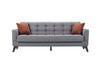 Serhat Divano letto con contenitore, imbottito in tessuto 3 posti Los Angeles Grey K2, L220xL84xH86 cm