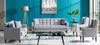 Serhat Divano letto con contenitore, imbottito in tessuto 3 posti Orlando Grey K1, l214xL84xH86 cm