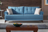 Serhat Divano letto imbottito, 3 posti Step Blue K1, l225xL92xH85 cm