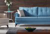 Serhat Divano letto imbottito, 3 posti Step Blue K1, l225xL92xH85 cm