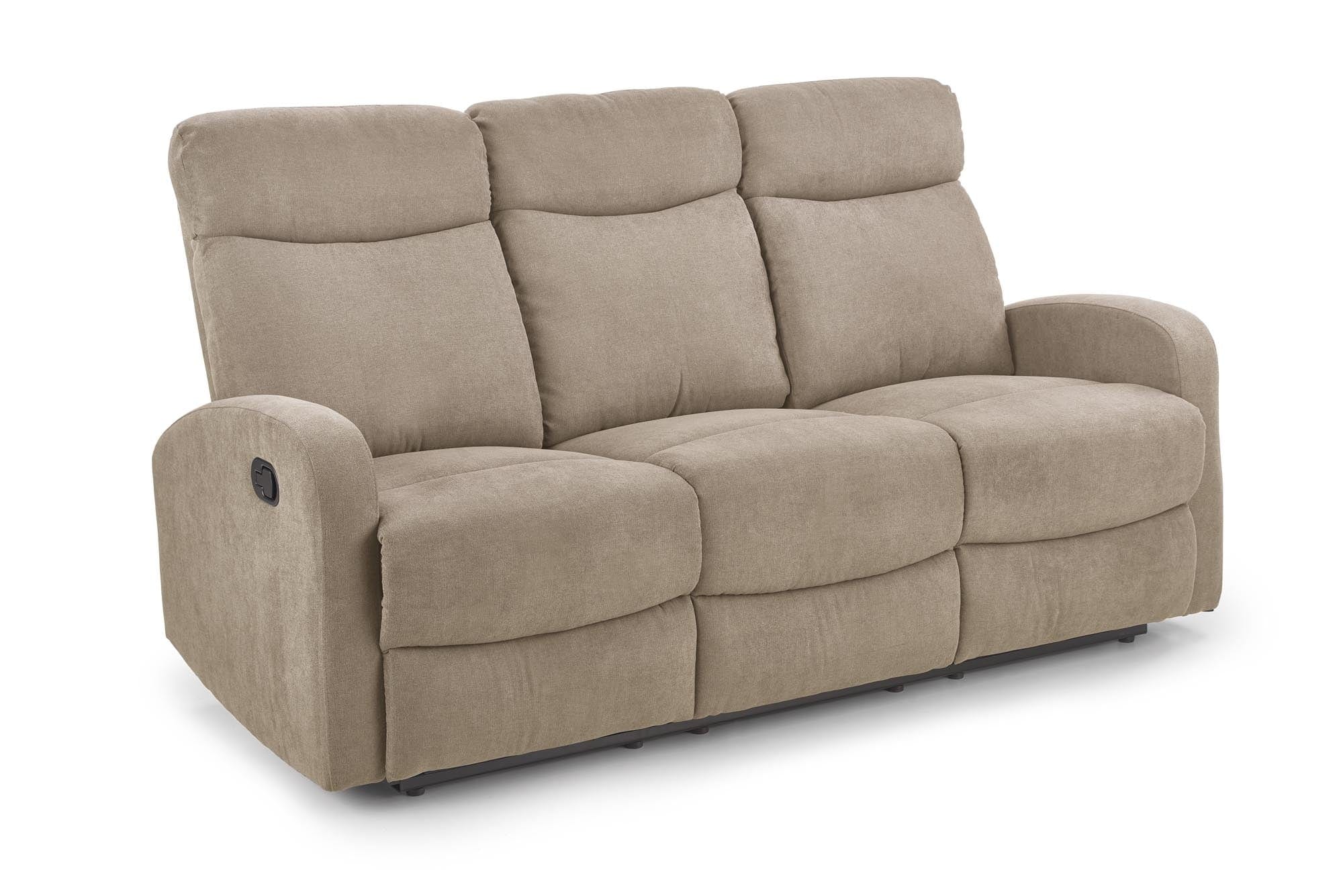 Halmar Divano Reclinabile a 3 posti in tessuto Osmond 3S Beige