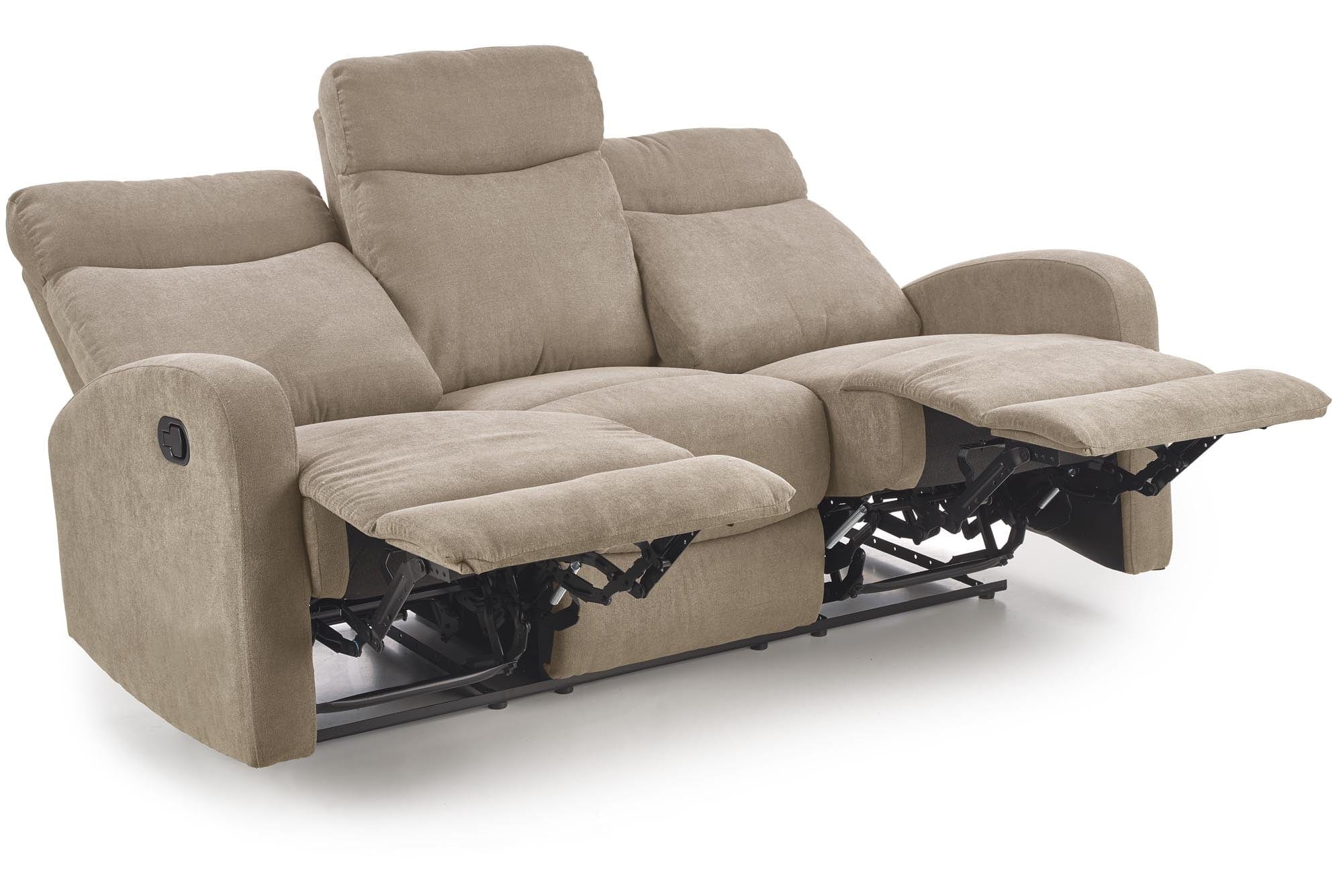 Halmar Divano Reclinabile a 3 posti in tessuto Osmond 3S Beige