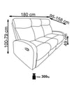 Halmar Divano Reclinabile a 3 posti in tessuto Osmond 3S Beige