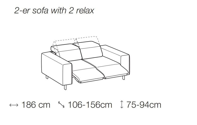 LeComfort Divano relax elettrico 2 posti Sebian Beige