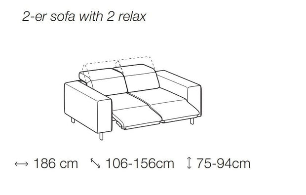 LeComfort Divano relax elettrico 2 posti Sebian Beige