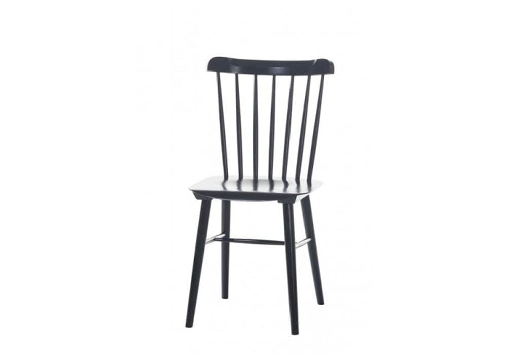 Ton Ironica Sedia in legno di faggio nero, L44xH47,5xD84,5 cm