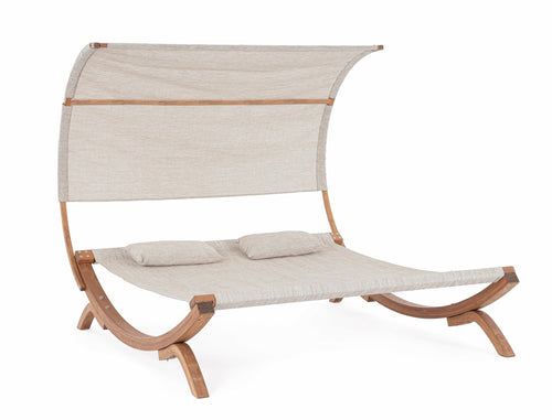 Lettino da giardino a baldacchino Noes Beige
