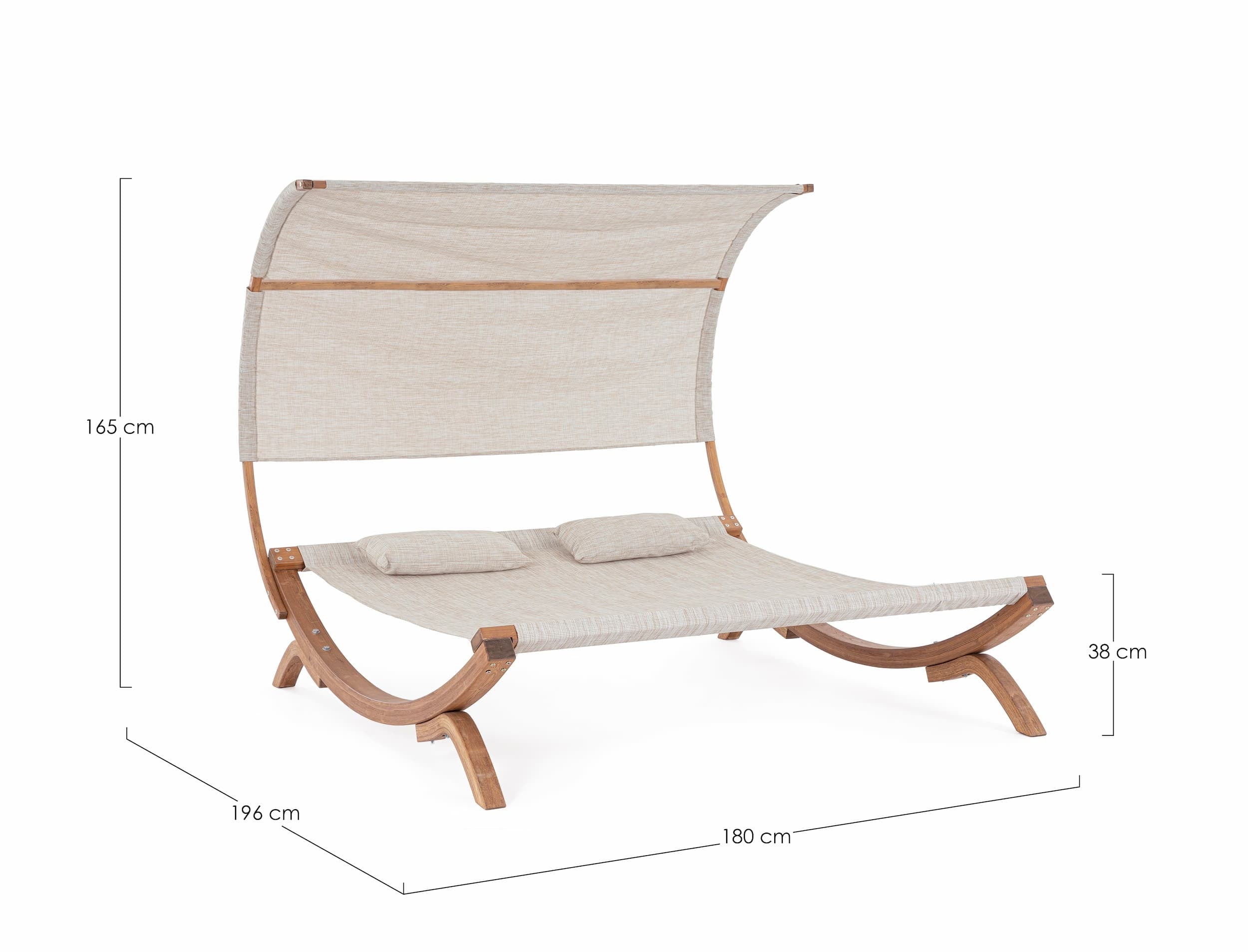 Lettino da giardino a baldacchino Noes Beige (6)