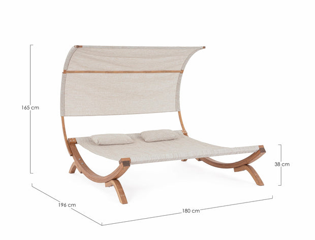 Lettino da giardino a baldacchino Noes Beige (6)