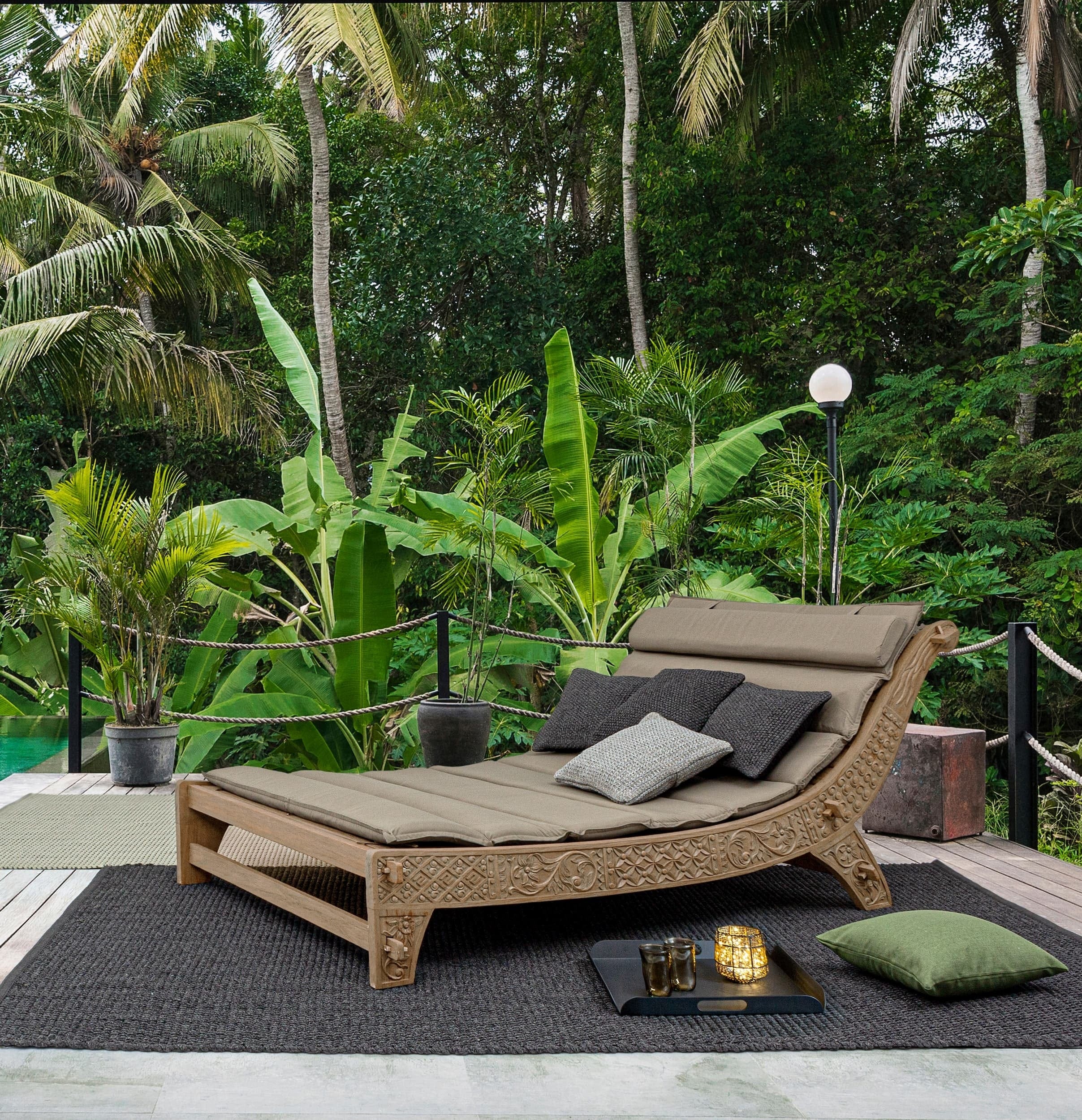 Lettino da giardino Sanur Naturale (2)