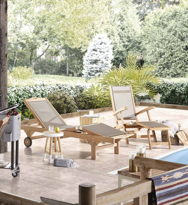Lettino da giardino Screen Wheels Grigio (1)