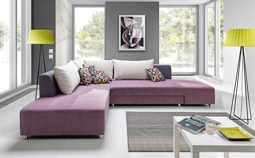 Stagra Lettino modulare Sprito con molle ondulate e schiuma poliuretanica, lettino sul lato sinistro, superficie di riposo 202x166 cm, cuscini inclusi, L307xL223xH72 cm