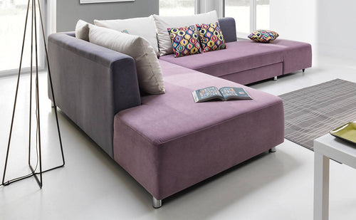 Stagra Lettino modulare Sprito con molle ondulate e schiuma poliuretanica, lettino sul lato sinistro, superficie di riposo 202x166 cm, cuscini inclusi, L307xL223xH72 cm