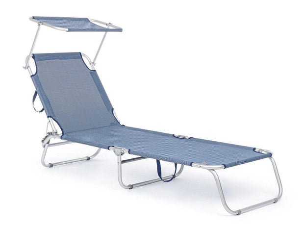 Lettino pieghevole da giardino Cross Beach Blu