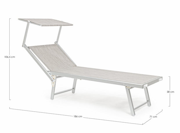 Lettino pieghevole da giardino Ocean Grigio (7)