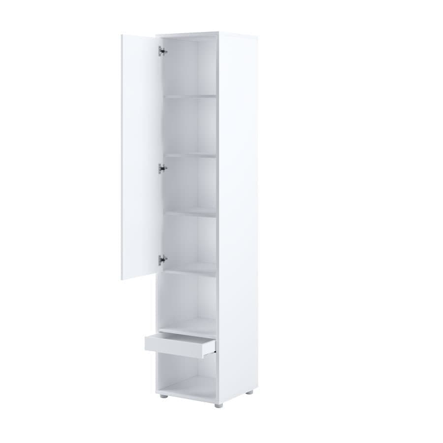 Letto a Scomparsa con meccanismo pneumatico, giroletto e 2 armadietti Bed Concept Verticale BC07 Bianco Opaco, 200 x 140 cm (7)