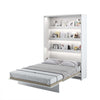 Letto a Scomparsa con meccanismo pneumatico, illuminazione, giroletto e 2 armadietti Bed Concept Verticale BC07 Bianco Opaco, 200 x 140 cm (2)