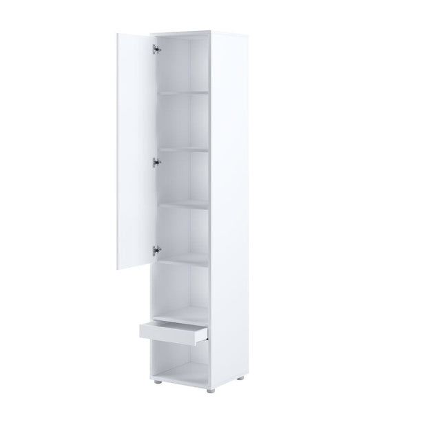 Letto a Scomparsa con meccanismo pneumatico, illuminazione, giroletto e 2 armadietti Bed Concept Verticale BC07 Bianco Opaco, 200 x 180 cm (5)