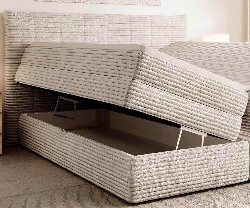 Letto Boxspring con contenitore Ambrosia Beige (4)