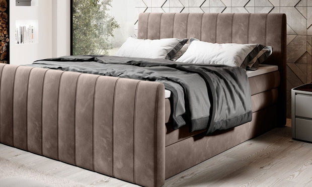 Letto Boxspring con contenitore Carino Marrone (2)