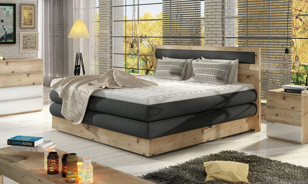 Letto Boxspring con contenitore Diorissimo Legno Grigio & WRSLPL-PAT-DIORI-BOXSPRING-WOOD