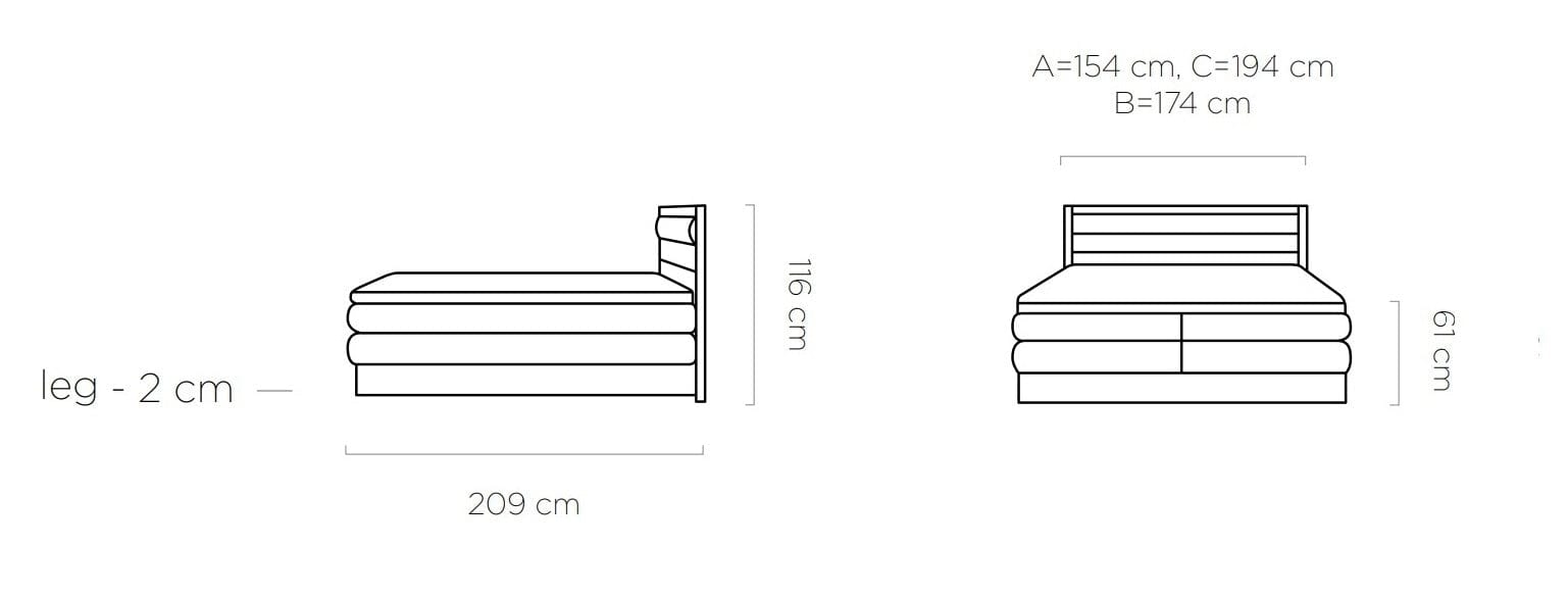 Letto Boxspring con contenitore Diorissimo Legno Grigio (7)