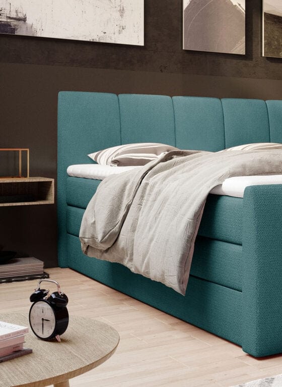 Letto Boxspring con contenitore Frescole Turchese (3)