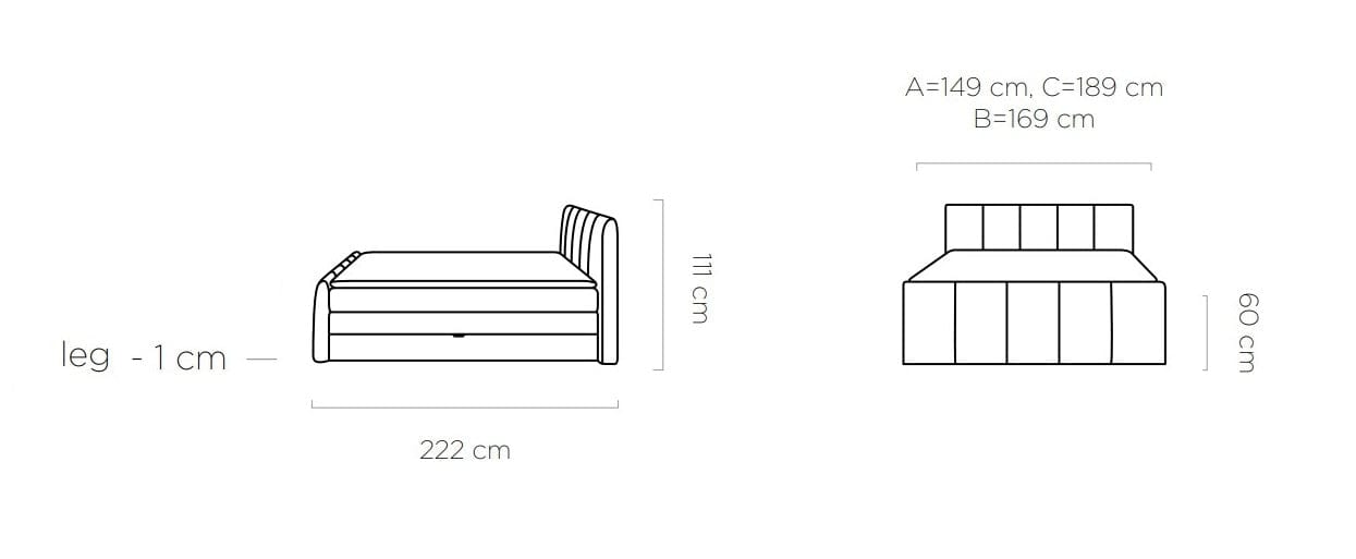 Letto Boxspring con contenitore Frescole Turchese (7)