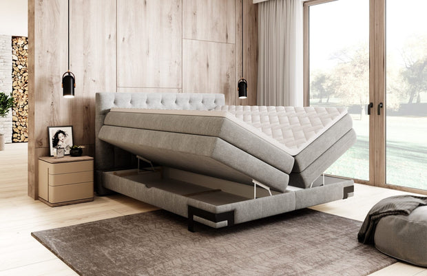 Letto Boxspring con contenitore Gondole Grigio (1)