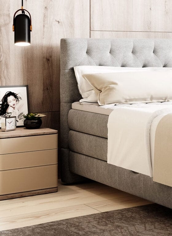 Letto Boxspring con contenitore Gondole Grigio (6)