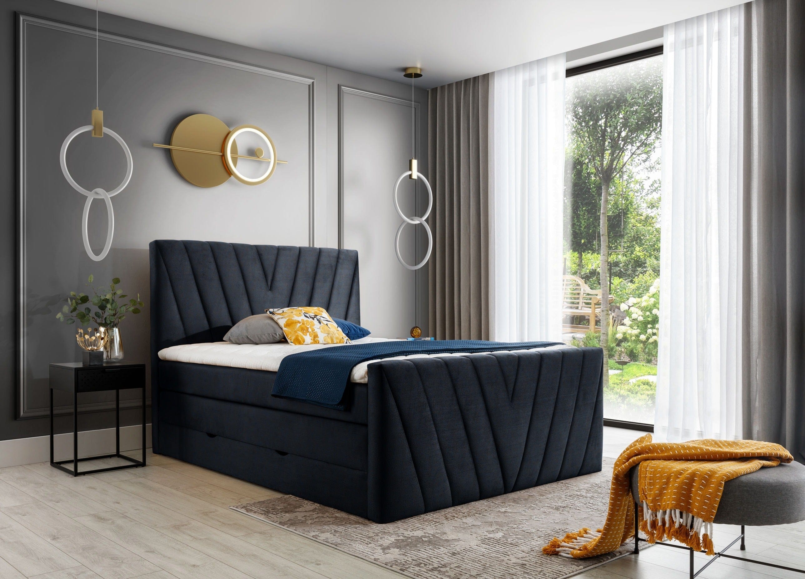 Letto Boxspring con contenitore in velluto Candys & ELTMPL-BED-CANDICE-BOXSPRING-VELVET