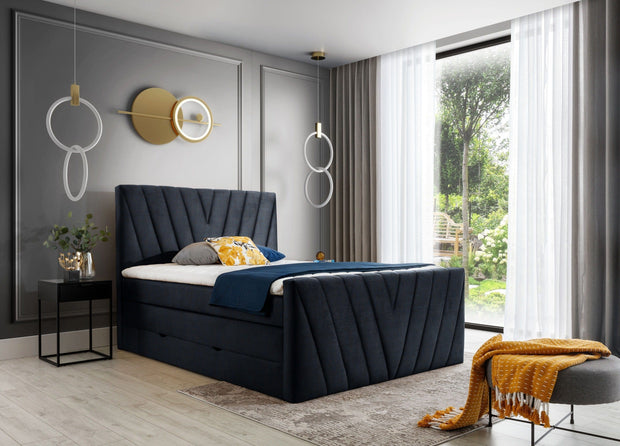 Letto Boxspring con contenitore in velluto Candys & ELTMPL-BED-CANDICE-BOXSPRING-VELVET