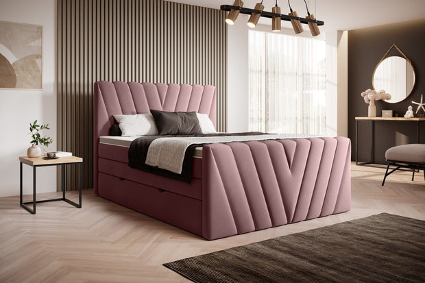 Letto Boxspring con contenitore in velluto Candys (2)