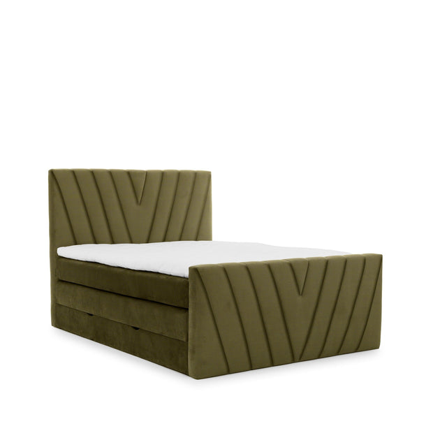 Letto Boxspring con contenitore in velluto Candys Verde (5)
