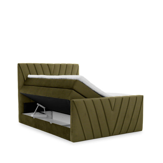 Letto Boxspring con contenitore in velluto Candys Verde (6)