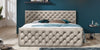 Letto Boxspring con contenitore in velluto Lauria Cappuccino (1)