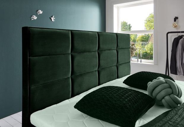 Letto Boxspring con contenitore in velluto Meran Verde (3)