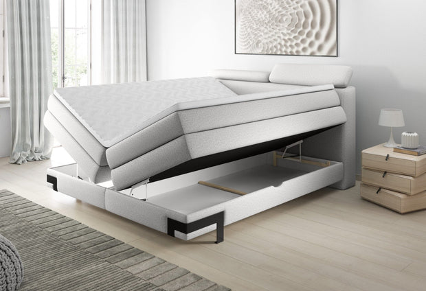 Letto Boxspring con contenitore Kanole Grigio (1)
