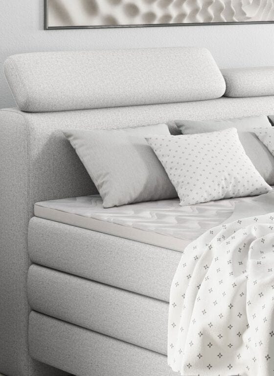 Letto Boxspring con contenitore Kanole Grigio (3)