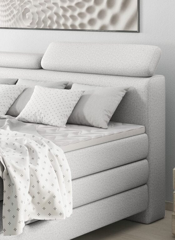 Letto Boxspring con contenitore Kanole Grigio (5)