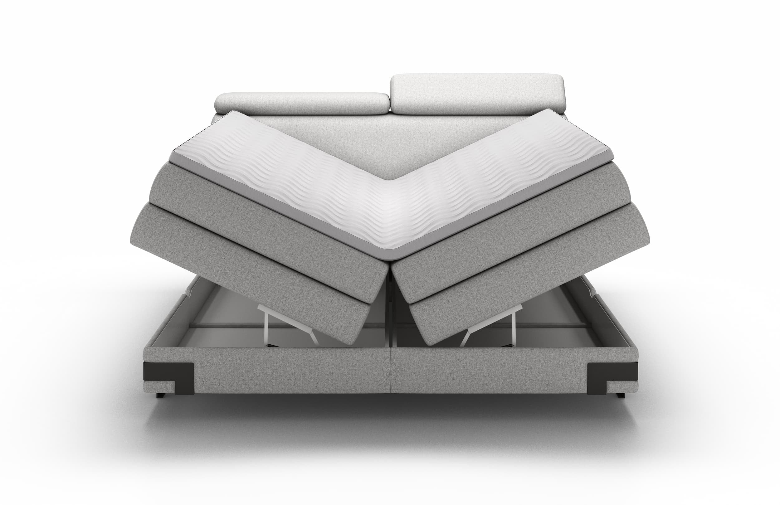 Letto Boxspring con contenitore Kanole Grigio (7)