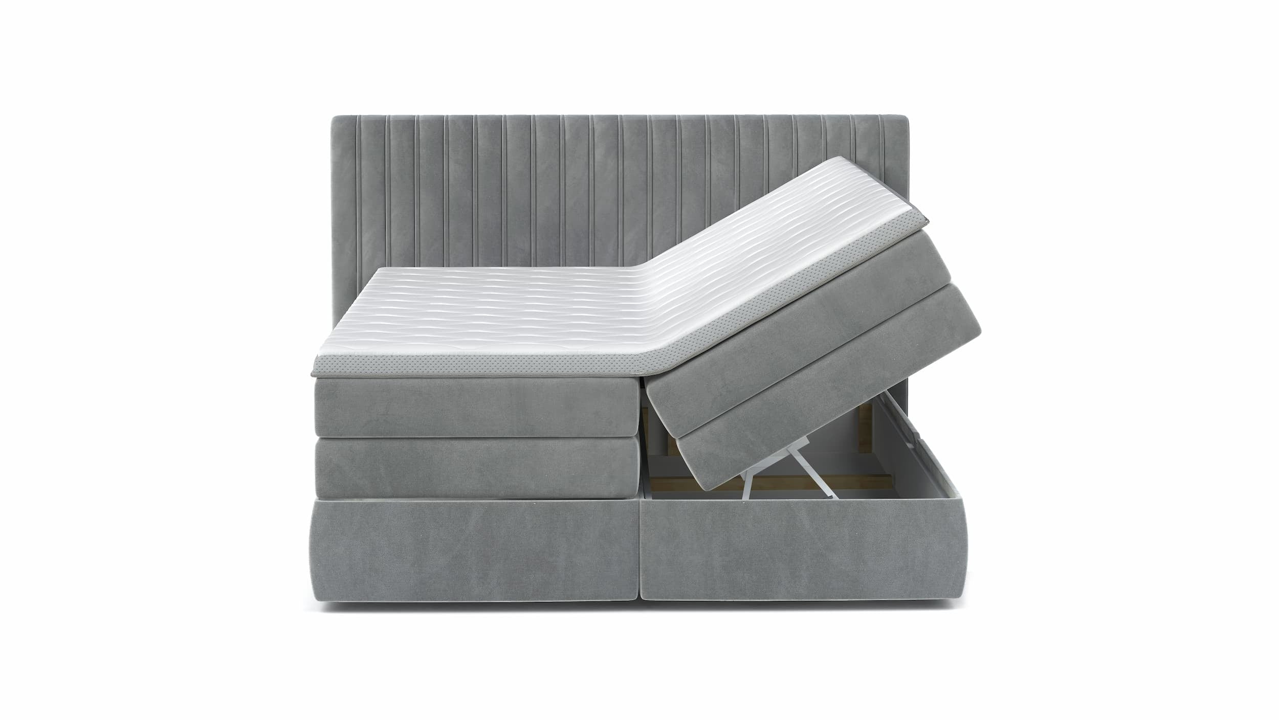 Letto Boxspring con contenitore Mina Grigio (3)