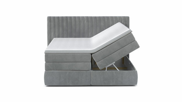Letto Boxspring con contenitore Mina Grigio (3)