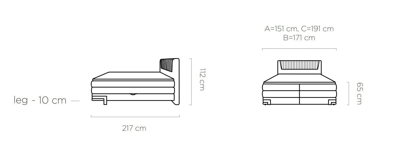 Letto Boxspring con contenitore Paliso Lilla (6)